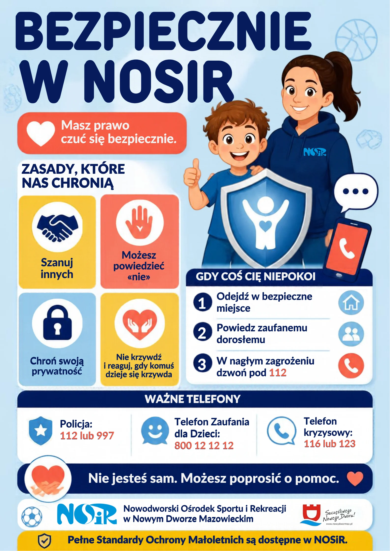 plakat dotyczący ochrony małoletnich skierowany do dzieci